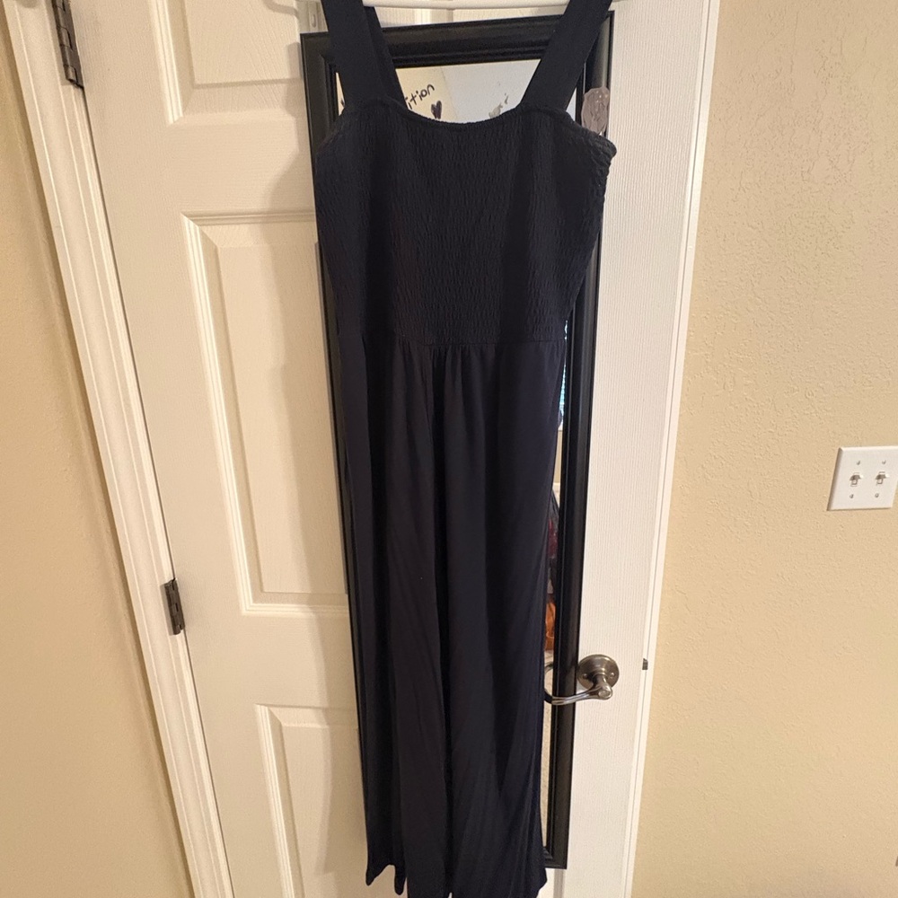 LOFT Navy Sleeveless Maxi Romper